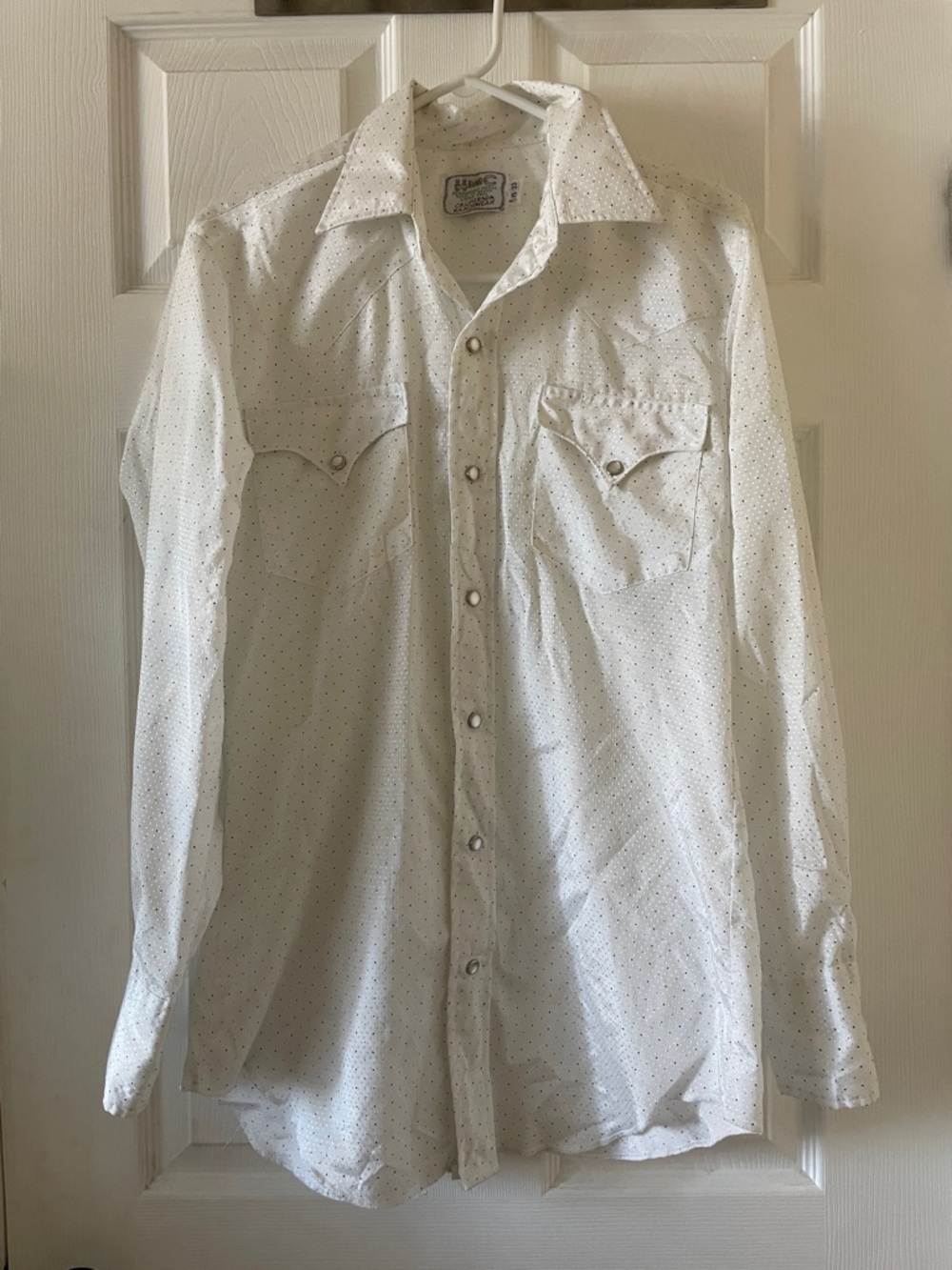 VINTAGE made in USA, H Bar C California. Ranch western shirt pearly snap button